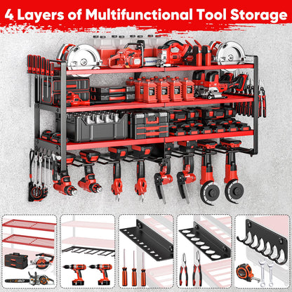 Upgrade Large power tool organizer Wall Mount (Red)
