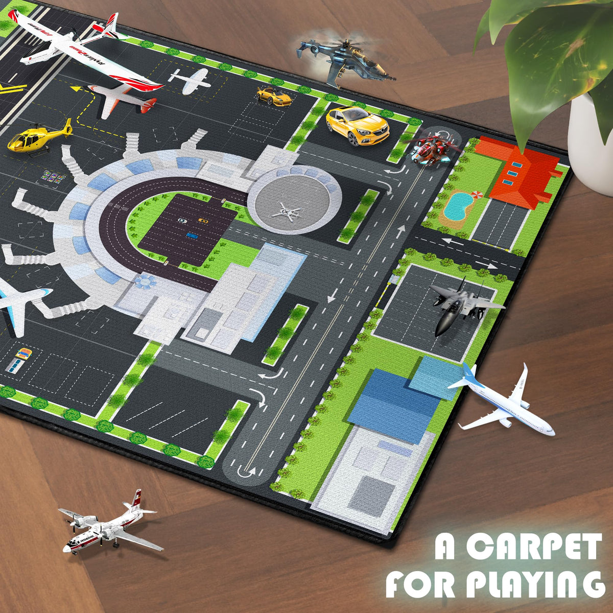 Airport Rug for Boys Playroom (5'x 6'6" / Airport01)