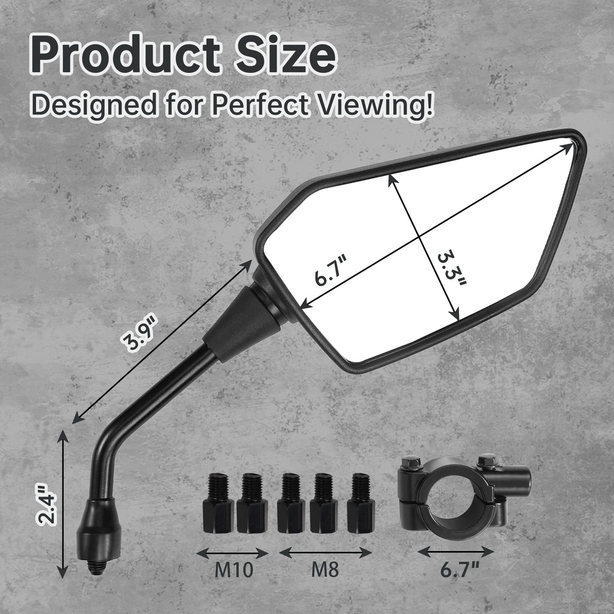 ATV Mirror Side Rearview Mirrors for Bike Motorcycle Scooter
