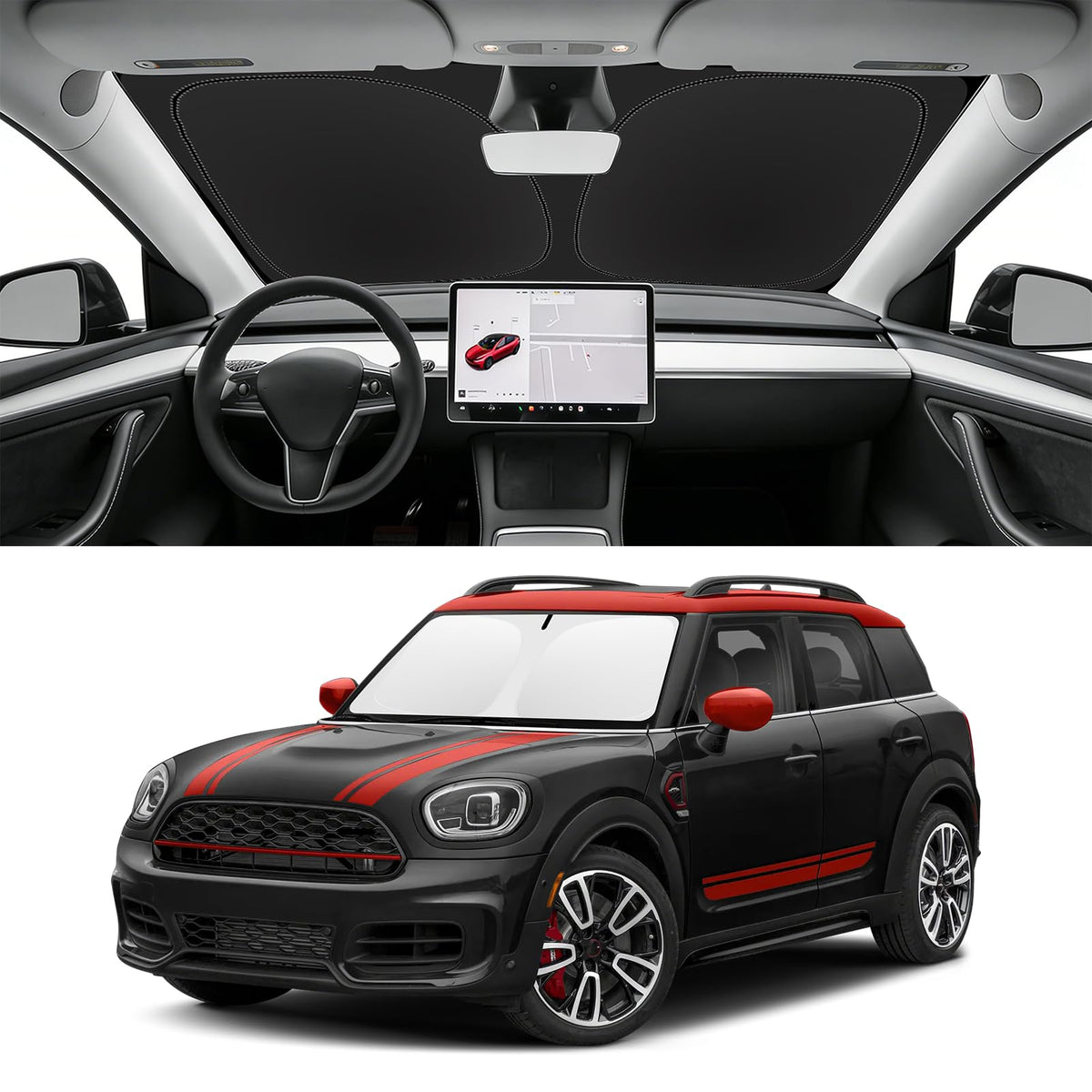 Custom Fit Windshield Sun Shade for Mini Countryman F60 2017 (for 2017-2026 2027 Mini Countryman F60 SUV)