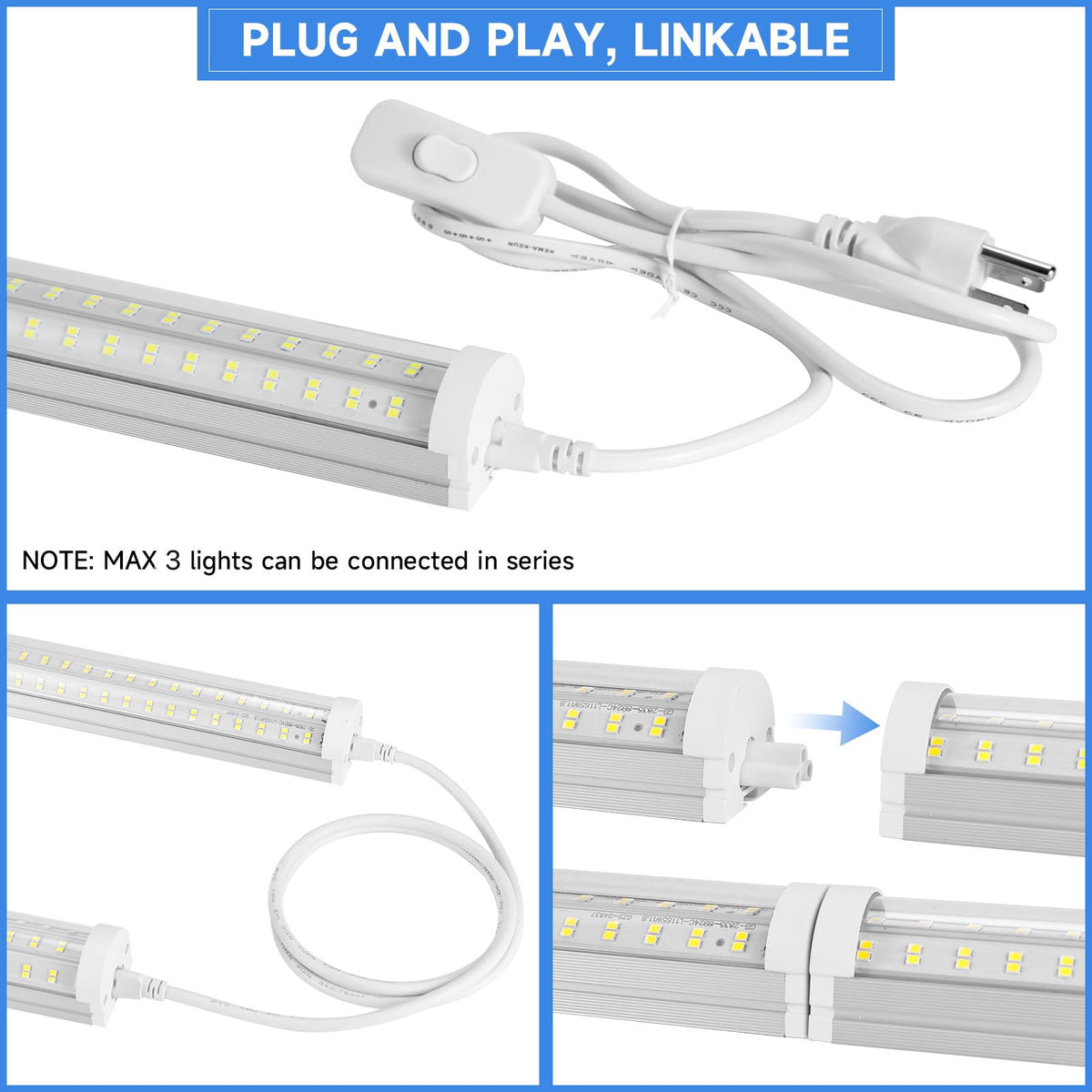 8FT U Shape 125W Integrated Tube Bright LED Light (8FT-125W-6)