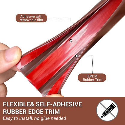 Rubber Edge Trim (Fit 3/8" - L20' / Brown)