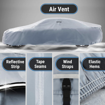Car Waterproof Cover for 2024 (Gray / Black (Stripe) / 33. Mustang Grande 1973)