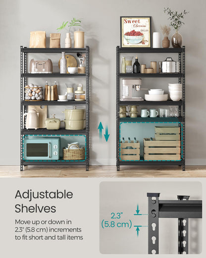 5 Tier Steel Storage Shelves (18"D x 36"W x 72"H)