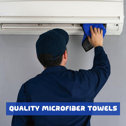 50 Pcs Microfiber Towels Bulk Car Drying Cloth (Blue,Gray)