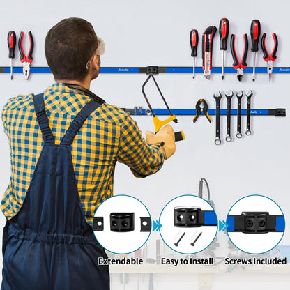 6 Pieces 12" Magnetic Tool Holder Strip (Blue 6PC / 12")