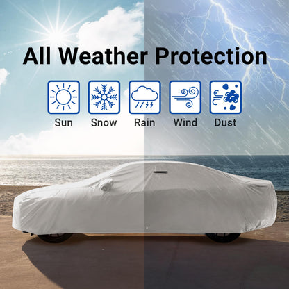 Car Cover Waterproof All Weather for 1995 (65. Monte Carlo 1995-2007 / Light Gray / Black (Stripe))