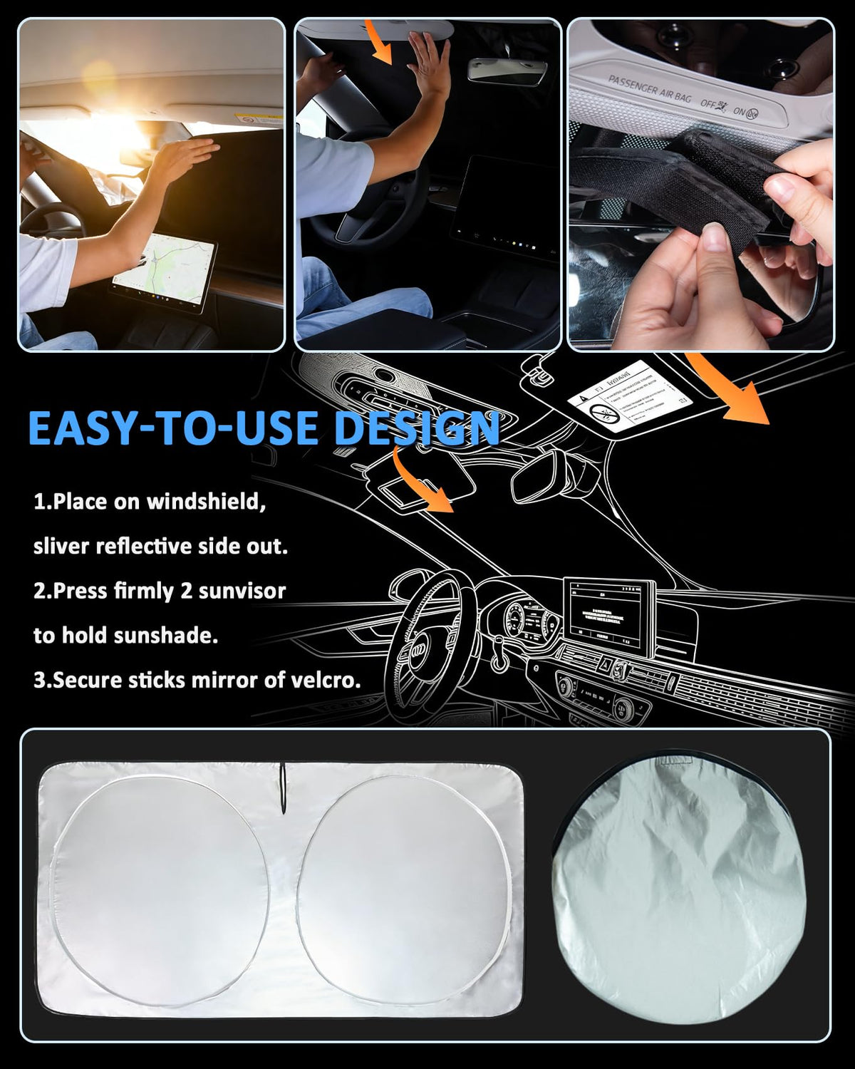Sun Shade for Chevy Chevrolet Equinox 2025 2026 Windshield Sunshade (FIT Equinox 2025)