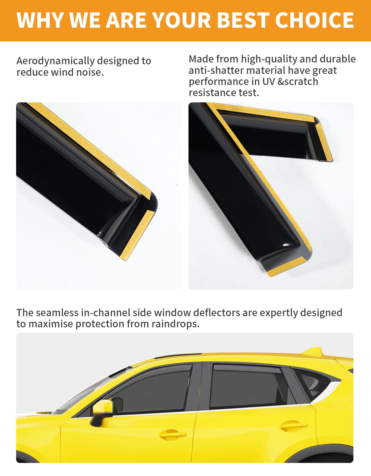 in Channel Window visors Rain Guards for 2017 (Fit for 2017-2025 Mazda CX-5)