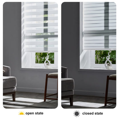 Cordless Zebra Blinds for Windows Free (58"w X 47"h / White)
